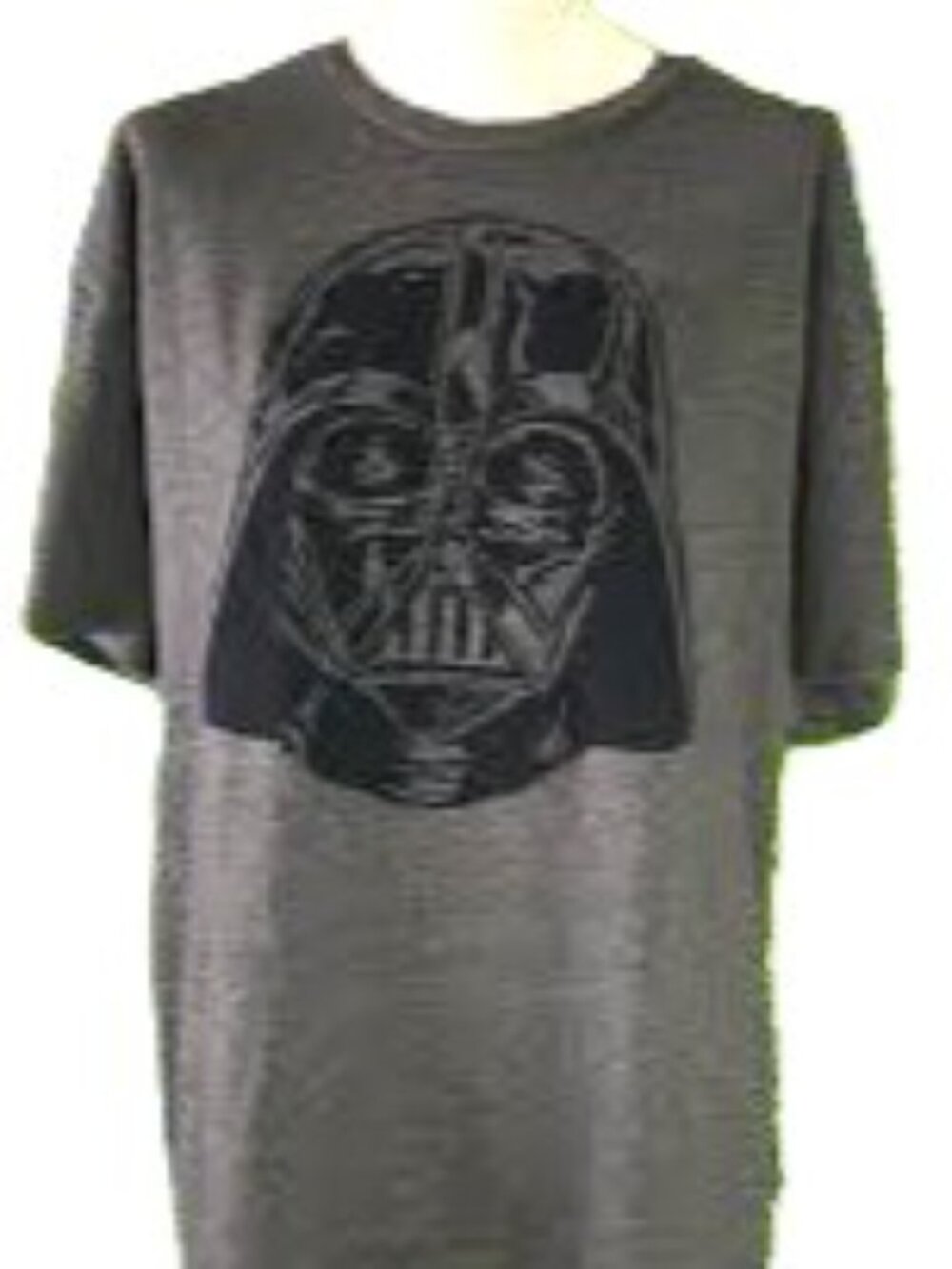 DARTH VADER Helmet STAR WARS T shirt Black Gray Velour Graphic Mens Large